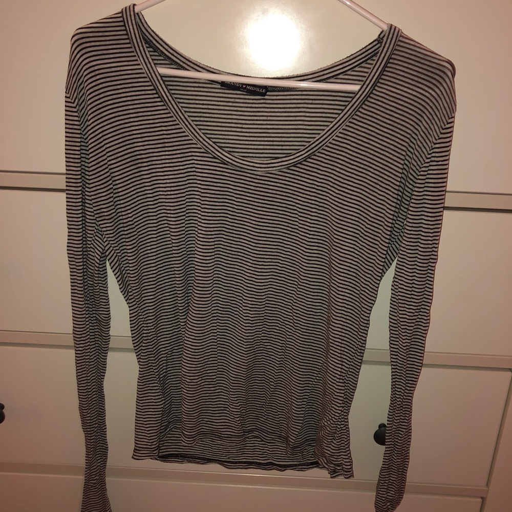 Black and white striped brandy Melville shirt